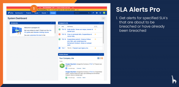Get alerts for issues with SLAs that are about to be or have been breached.
